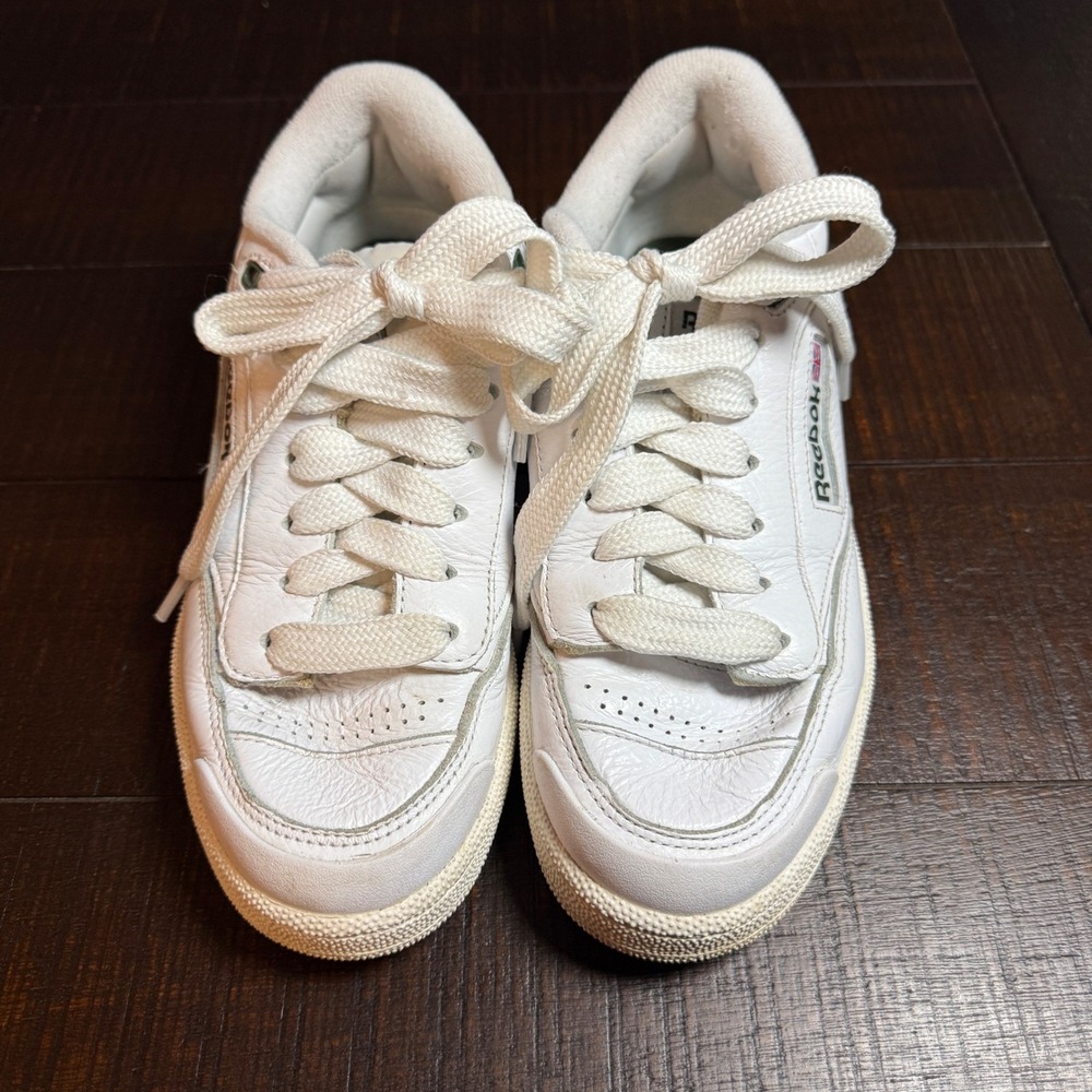 Reebok Club C 85 Sneakers Shoes Chalk Glen Green Suede‎ White Leather Mens 6 - Picture 4 of 10